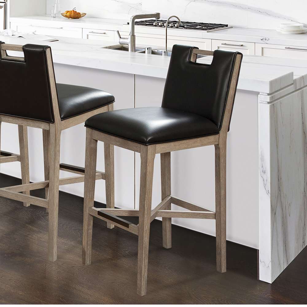American Woodcrafters - Jakarta 30in Stool - Driftwood Grey - B2-264-30L veiw 6