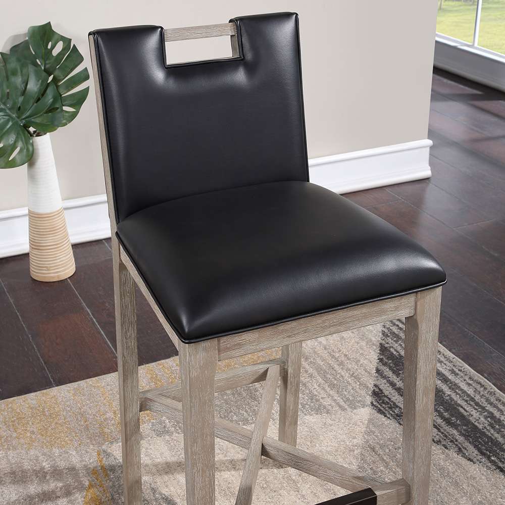 American Woodcrafters - Jakarta 30in Stool - Driftwood Grey - B2-264-30L veiw 10