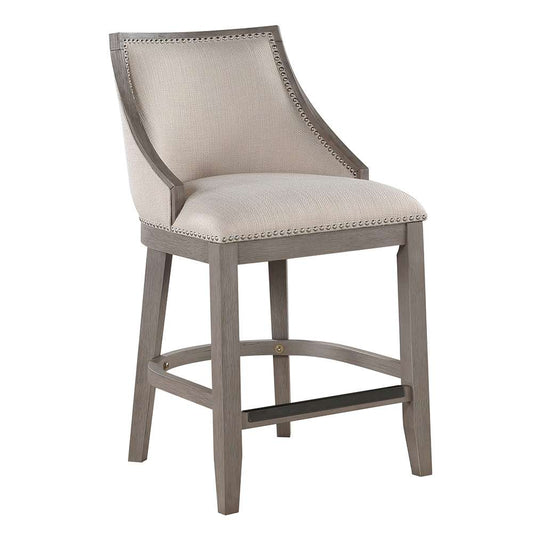 American Woodcrafters - Keller Counter Height Stool 26in - Beige Fabric - Greywood Finish - B2-240-26F veiw 1