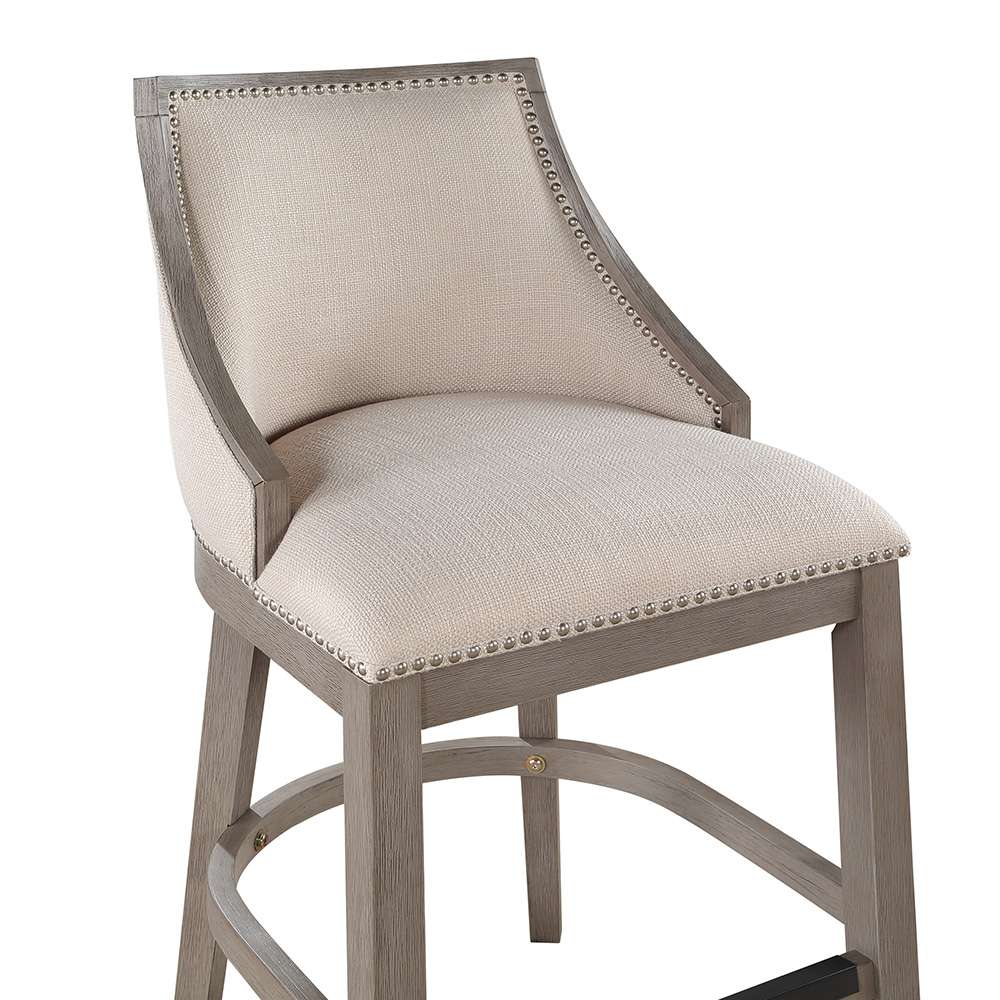 American Woodcrafters - Keller Counter Height Stool 26in - Beige Fabric - Greywood Finish - B2-240-26F veiw 3