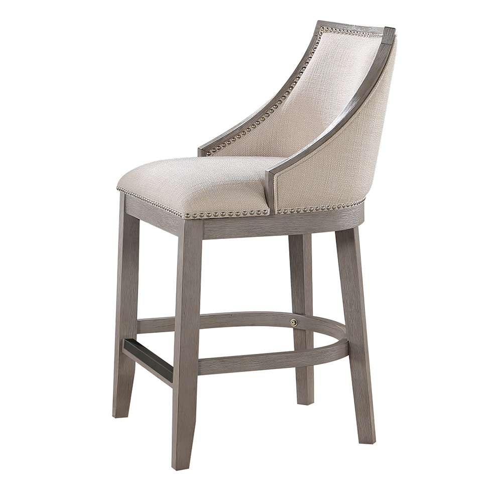 American Woodcrafters - Keller Counter Height Stool 26in - Beige Fabric - Greywood Finish - B2-240-26F veiw 4