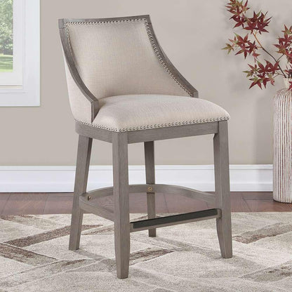 American Woodcrafters - Keller Counter Height Stool 26in - Beige Fabric - Greywood Finish - B2-240-26F veiw 6