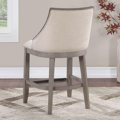 American Woodcrafters - Keller Counter Height Stool 26in - Beige Fabric - Greywood Finish - B2-240-26F veiw 7