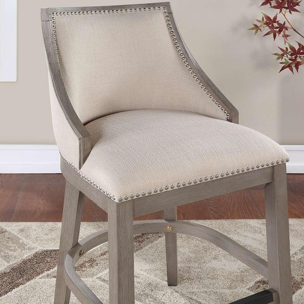 American Woodcrafters - Keller Counter Height Stool 26in - Beige Fabric - Greywood Finish - B2-240-26F veiw 8