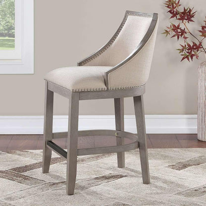 American Woodcrafters - Keller Counter Height Stool 26in - Beige Fabric - Greywood Finish - B2-240-26F veiw 9
