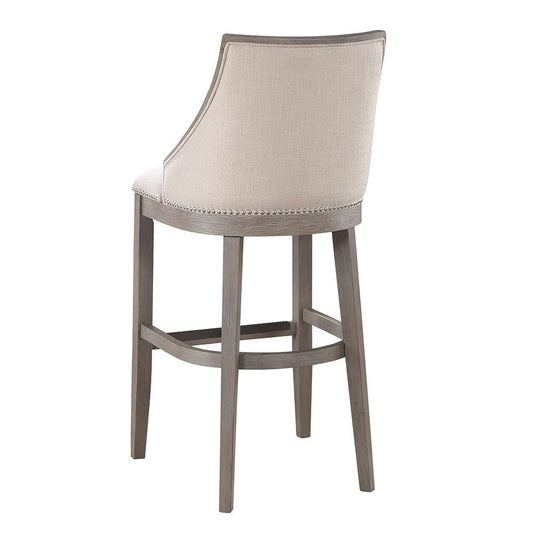American Woodcrafters - Keller Counter Height Stool 30in - Beige Fabric - Greywood Finish - B2-240-30F veiw 2