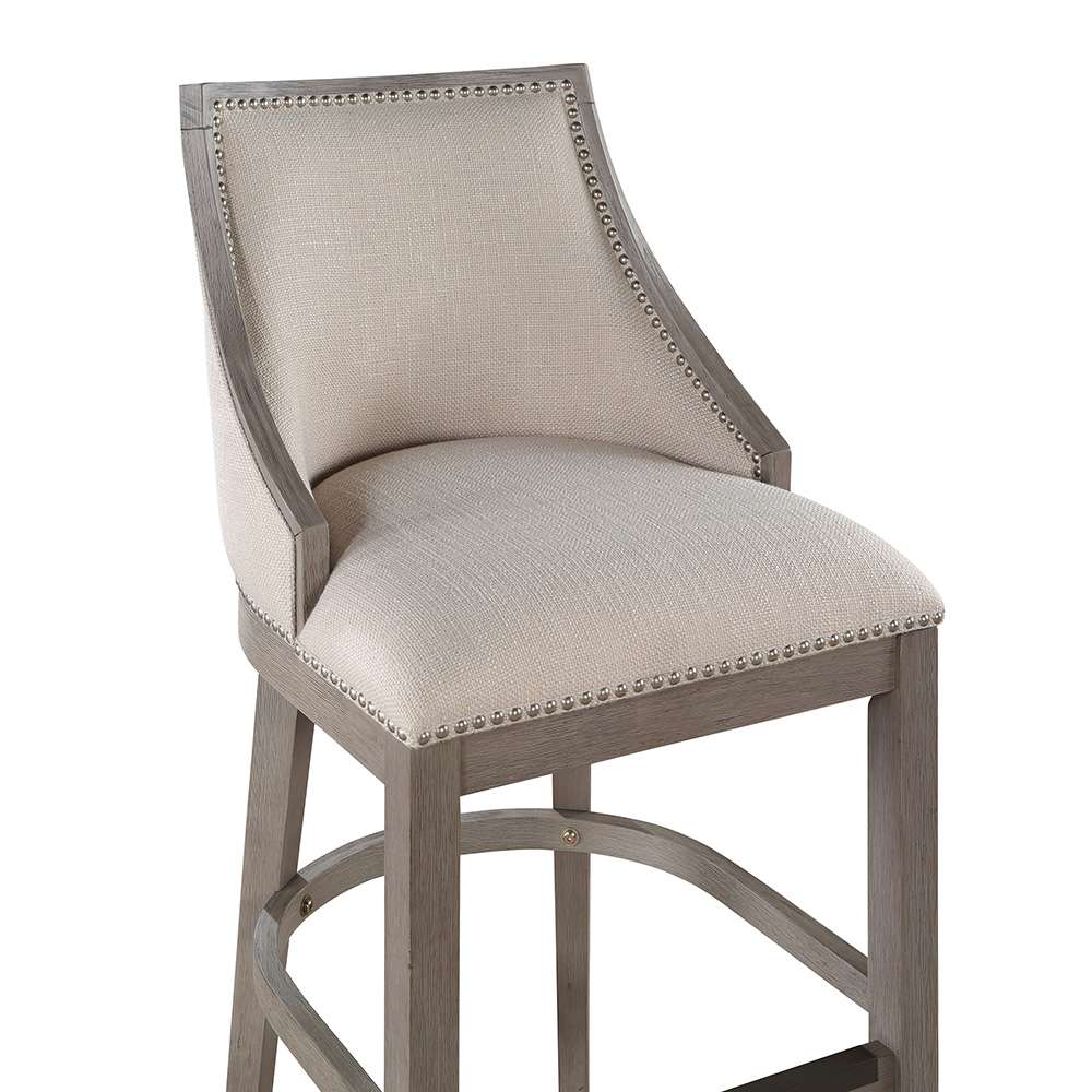 American Woodcrafters - Keller Counter Height Stool 30in - Beige Fabric - Greywood Finish - B2-240-30F veiw 3