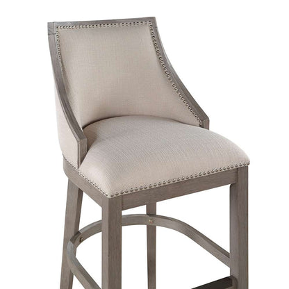American Woodcrafters - Keller Counter Height Stool 30in - Beige Fabric - Greywood Finish - B2-240-30F veiw 3