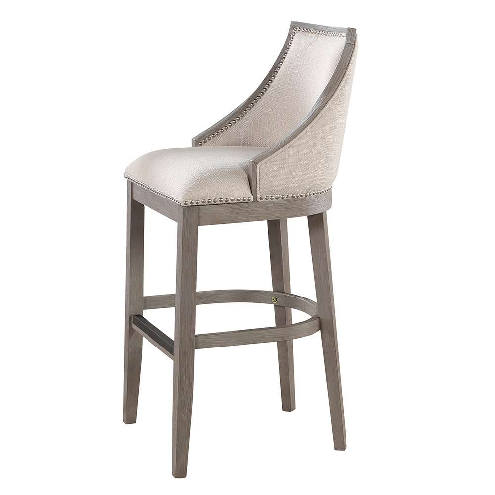 American Woodcrafters - Keller Counter Height Stool 30in - Beige Fabric - Greywood Finish - B2-240-30F veiw 4