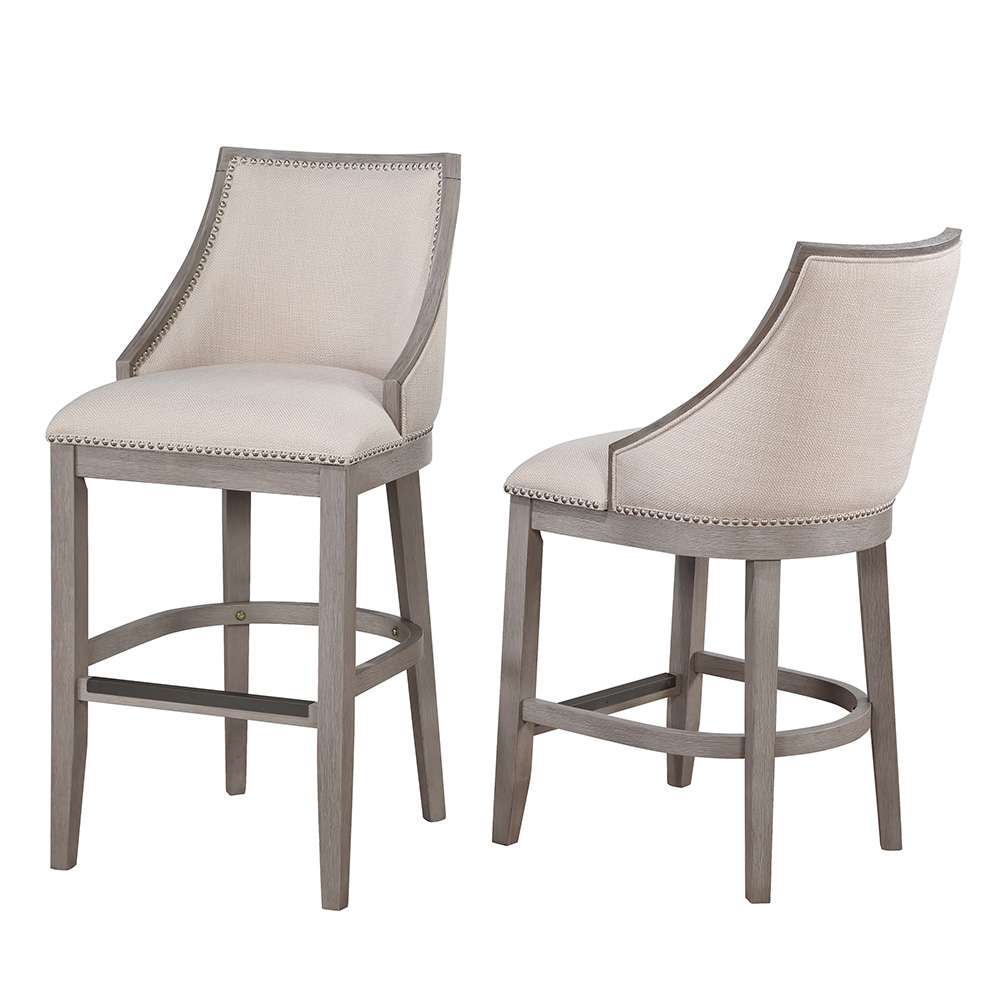 American Woodcrafters - Keller Counter Height Stool 30in - Beige Fabric - Greywood Finish - B2-240-30F veiw 5