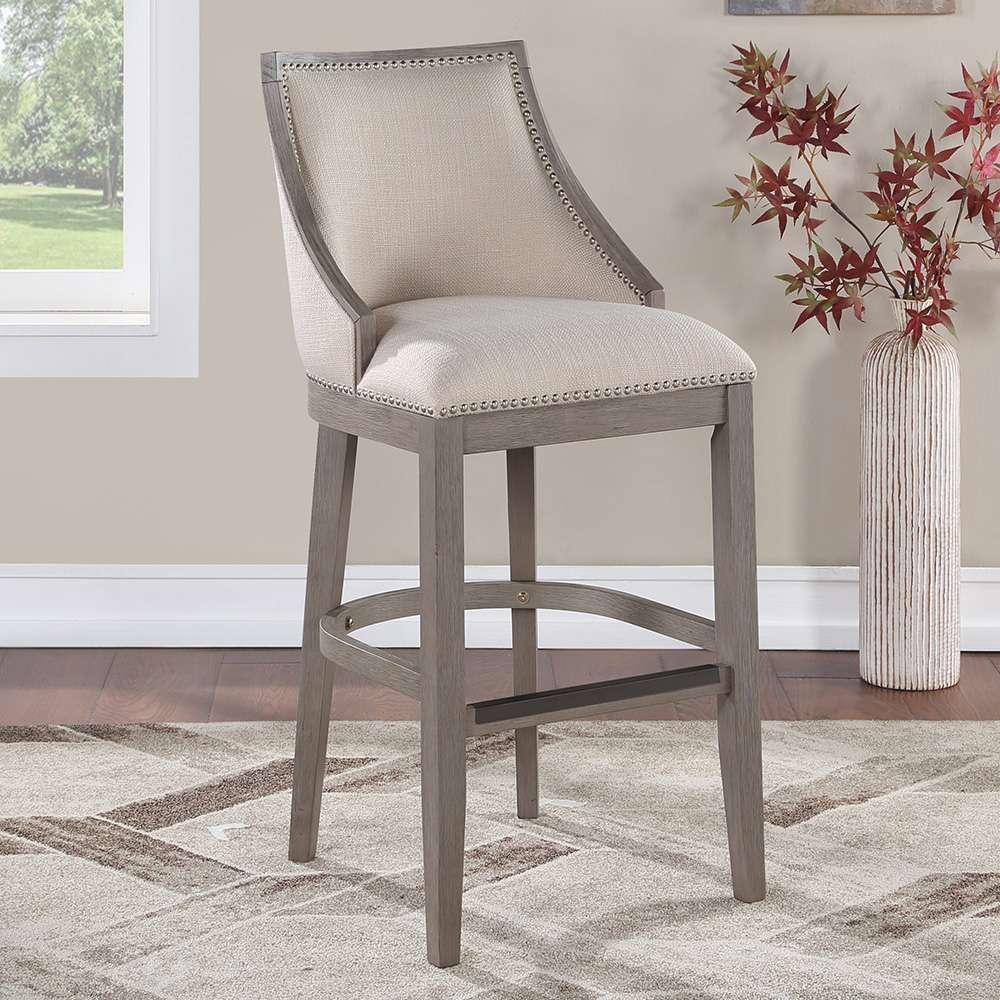 American Woodcrafters - Keller Counter Height Stool 30in - Beige Fabric - Greywood Finish - B2-240-30F veiw 6