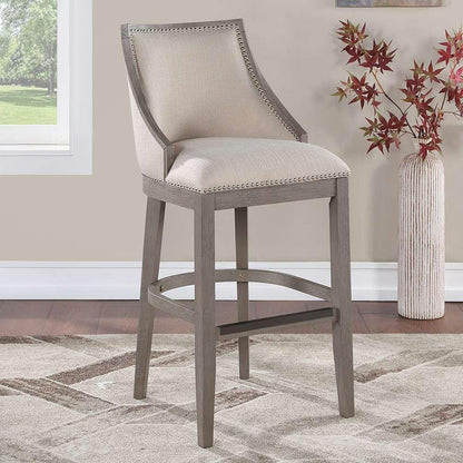 American Woodcrafters - Keller Counter Height Stool 30in - Beige Fabric - Greywood Finish - B2-240-30F veiw 6