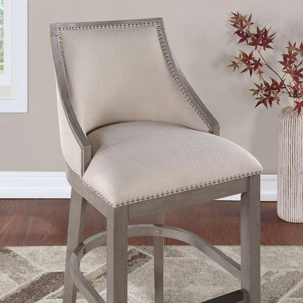 American Woodcrafters - Keller Counter Height Stool 30in - Beige Fabric - Greywood Finish - B2-240-30F veiw 8