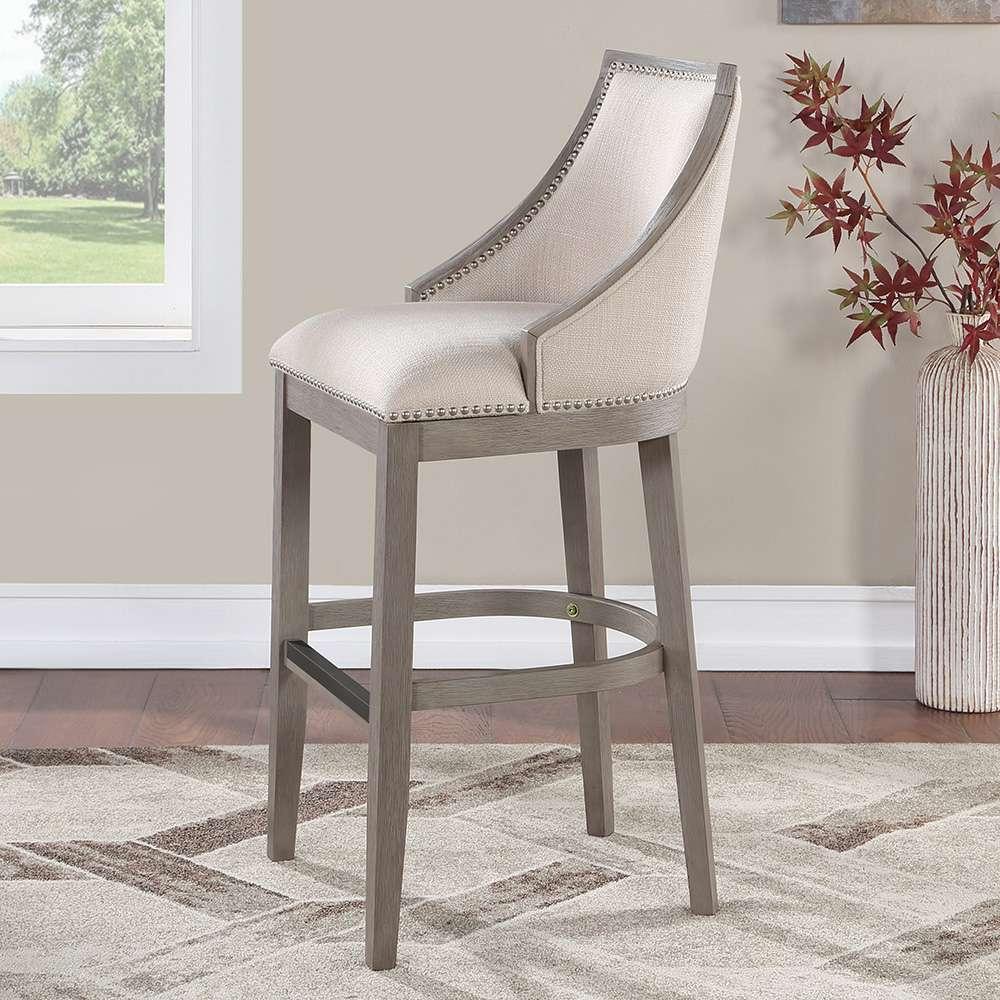 American Woodcrafters - Keller Counter Height Stool 30in - Beige Fabric - Greywood Finish - B2-240-30F veiw 9
