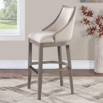 American Woodcrafters - Keller Counter Height Stool 30in - Beige Fabric - Greywood Finish - B2-240-30F veiw 9
