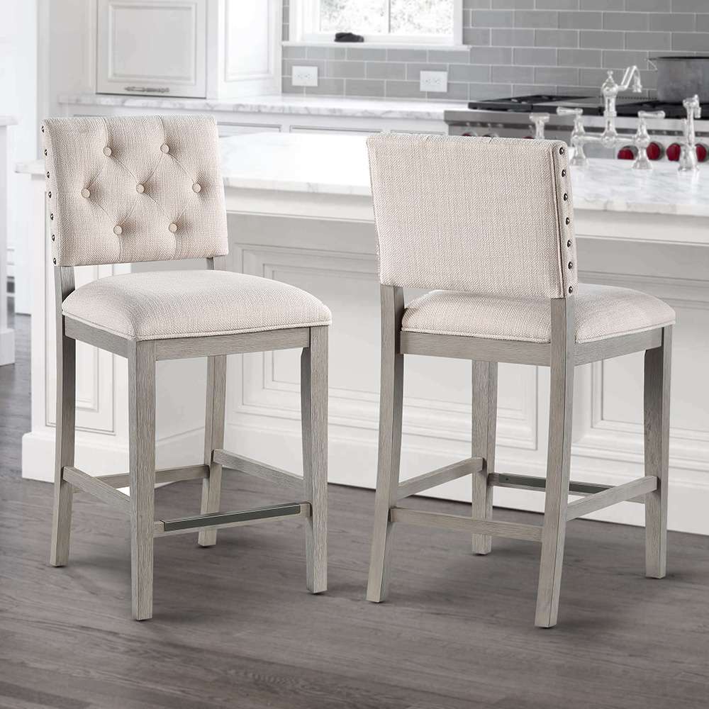 American Woodcrafters - Lancaster 26in Stool - Quarry Grey - B2-305-26F veiw 8
