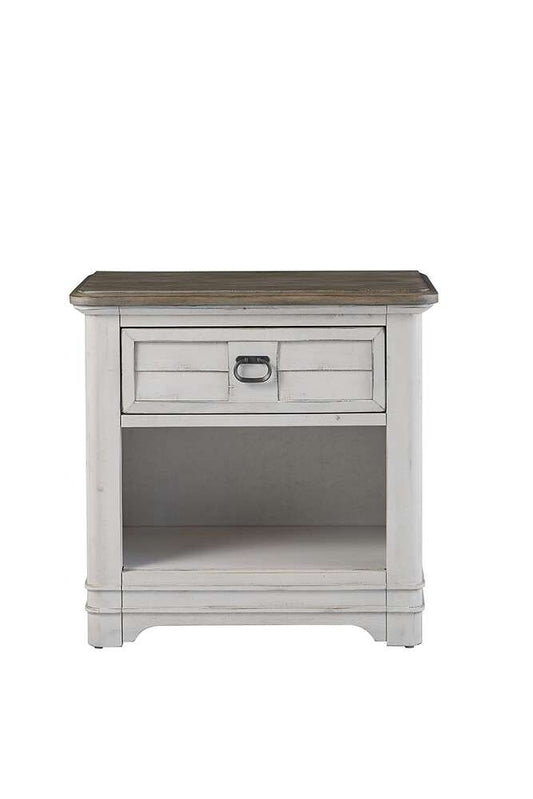 American Woodcrafters - Meadowbrook 1-Drawer Nightstand - Whitewash - Sand Top - 2610-410 view 1