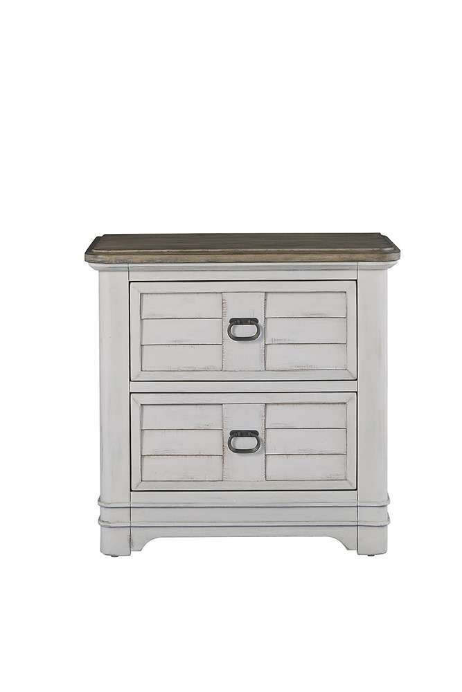 American Woodcrafters - Meadowbrook 2-Drawer Nightstand - Whitewash - Sand Top - 2610-420 view 1