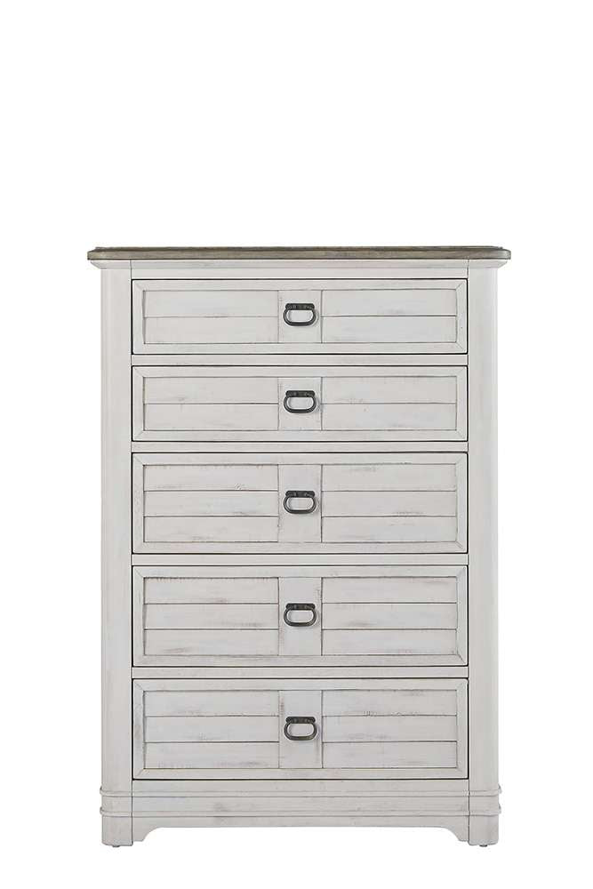 American Woodcrafters - Meadowbrook 5-Drawer Chest - Whitewash - Sand Top - 2610-150 view 1