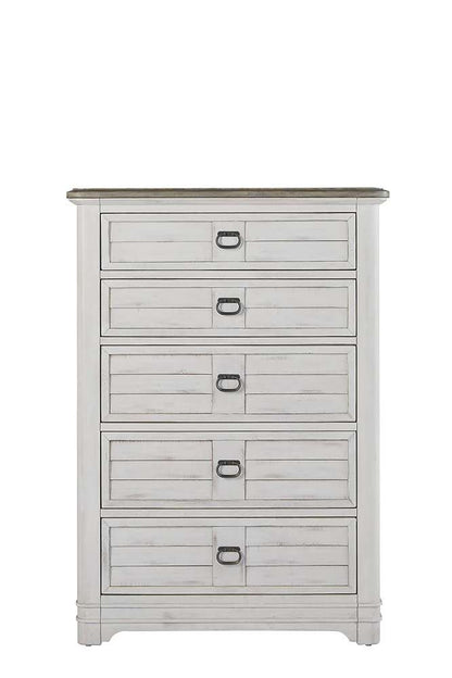 American Woodcrafters - Meadowbrook 5-Drawer Chest - Whitewash - Sand Top - 2610-150 view 1