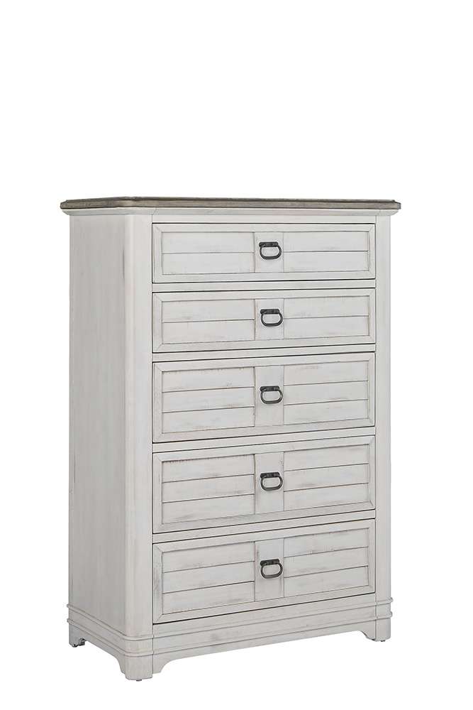 American Woodcrafters - Meadowbrook 5-Drawer Chest - Whitewash - Sand Top - 2610-150 view 2