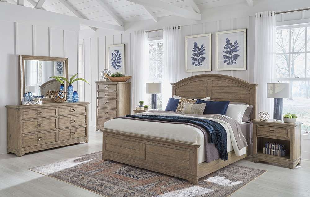 American Woodcrafters - Meadowbrook Arched King Bed - Sand - 2600-66ARPN veiw 2