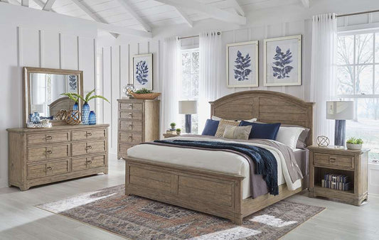 American Woodcrafters - Meadowbrook Arched King Bed - Sand - 2600-66ARPN veiw 2