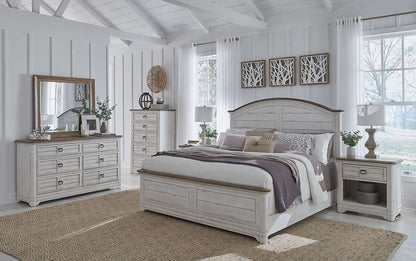 American Woodcrafters - Meadowbrook Arched King Bed - Whitewash - Sand Top - 2610-66ARPN veiw 2