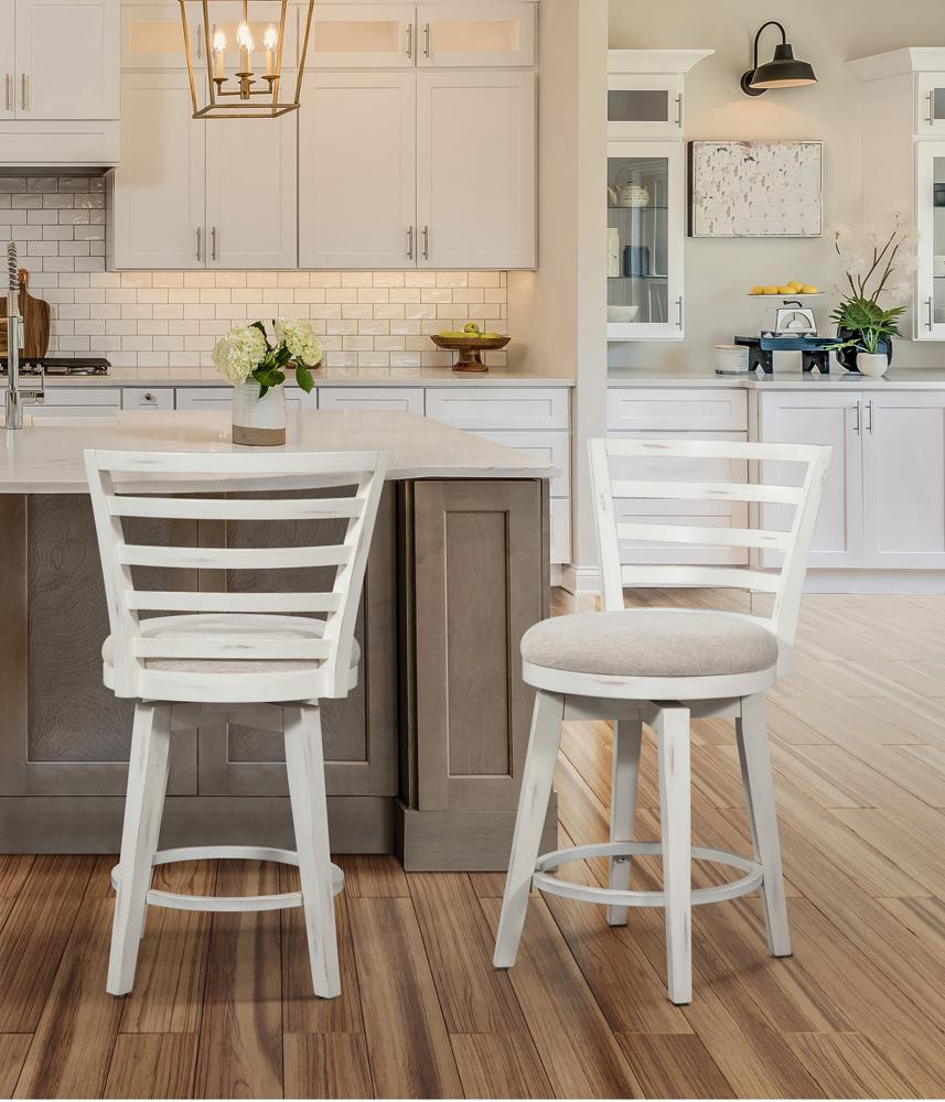American Woodcrafters - Meadowbrook Counter Height Swivel Stool - Whitewashed - D-2610-350-25F veiw 5