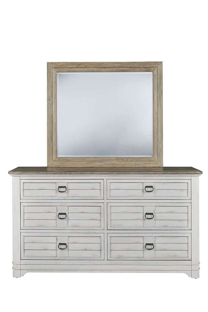 American Woodcrafters - Meadowbrook Double Dresser with Mirror - Whitewash - 2610-DDMR veiw 1