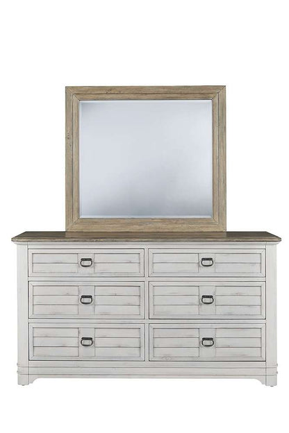 American Woodcrafters - Meadowbrook Double Dresser with Mirror - Whitewash - 2610-DDMR veiw 1
