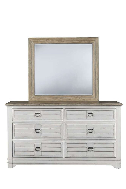 American Woodcrafters - Meadowbrook Double Dresser with Mirror - Whitewash - 2610-DDMR veiw 1