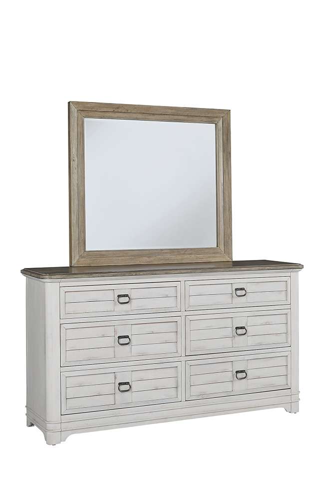American Woodcrafters - Meadowbrook Double Dresser with Mirror - Whitewash - 2610-DDMR veiw 2