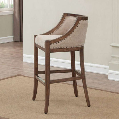 American Woodcrafters - Michelle Stool w/ Back and Wood Frame - Warm brown distressed finish - B2-256-30F veiw 2