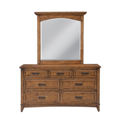 American Woodcrafters - Oakdale 7-Drawer Dresser with Mirror- Honey Oak - 2100-DLM view 1