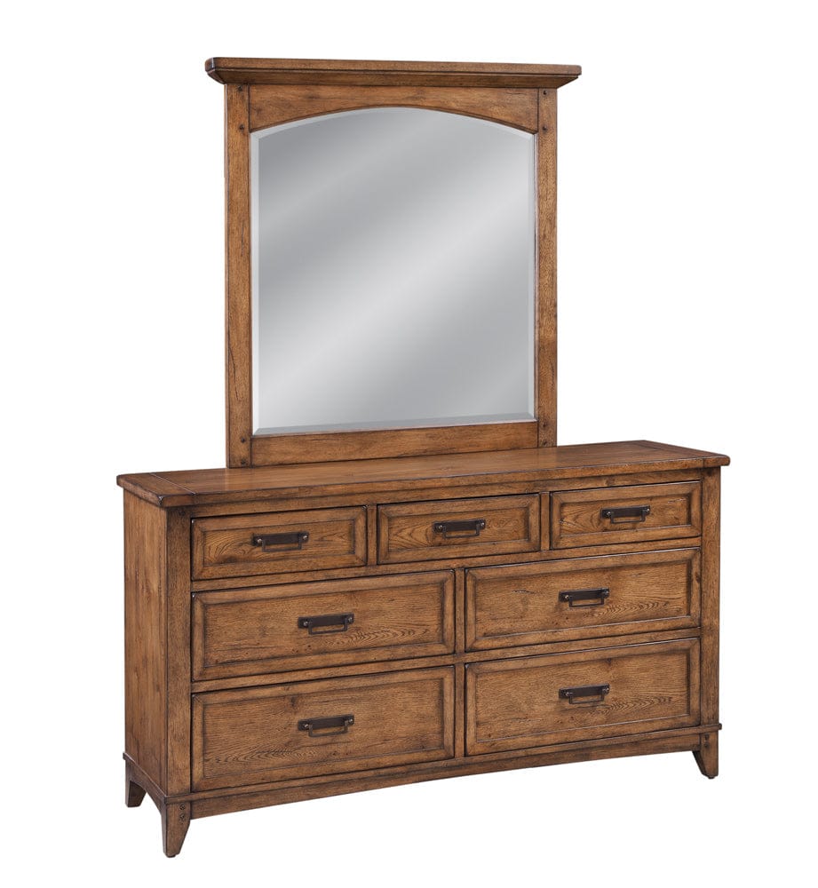 American Woodcrafters - Oakdale 7-Drawer Dresser with Mirror- Honey Oak - 2100-DLM view 2