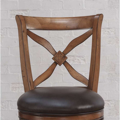American Woodcrafters - Provence Stool w/Back and Wood Frame - Light Oak - B2-201-34LSU veiw 3