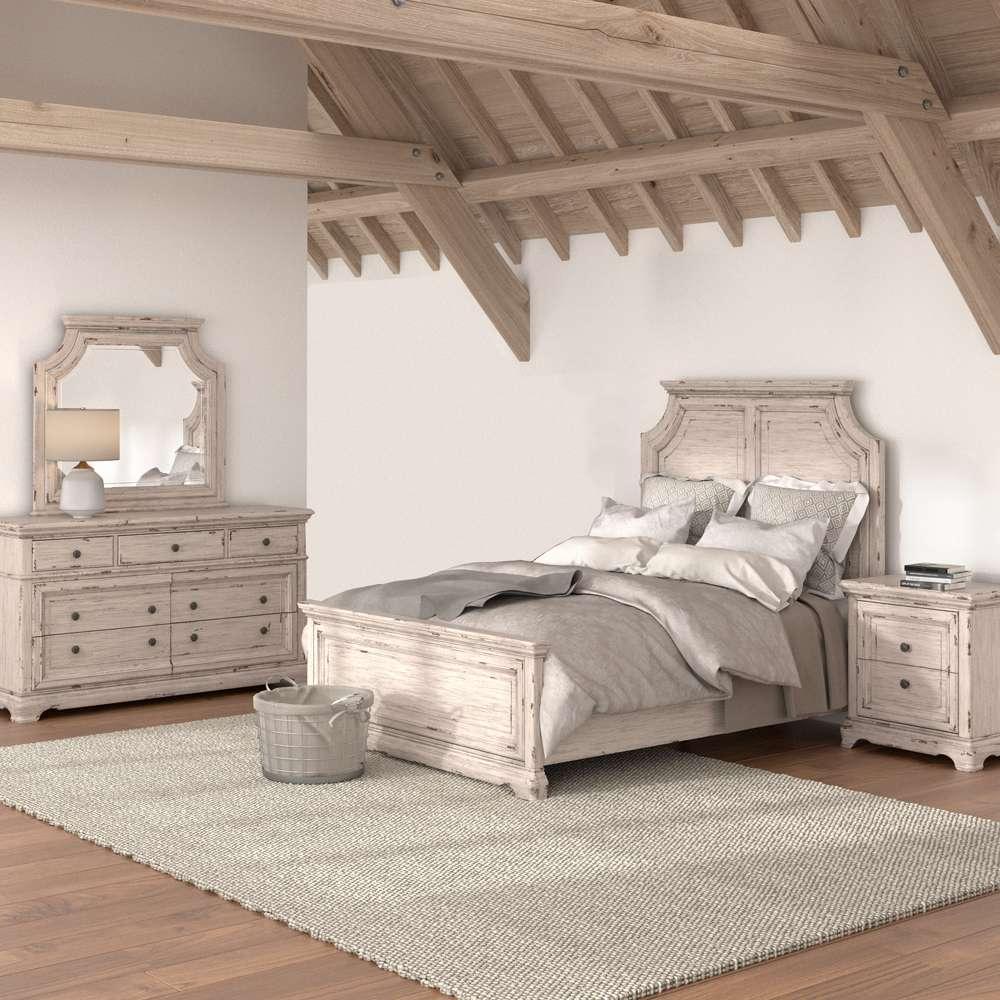 American Woodcrafters - Providence 4 Pc Panel Bedroom Set - Queen Bed, Dresser, Mirror, 3 Drawer Nightstand - 1910-QPNPN-4PC veiw 1