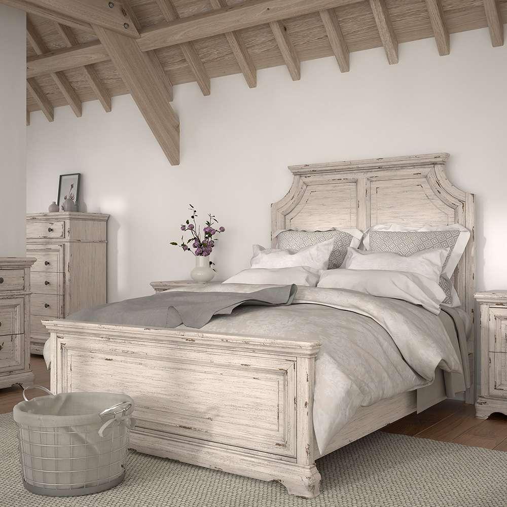 American Woodcrafters - Providence King Panel 6 Piece Bedroom Set - Antique White - 1910-KG6PC veiw 3