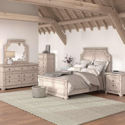 American Woodcrafters - Providence Queen Panel 4 Piece Bedroom Set - Antique White - 1910-QN4PC veiw 1