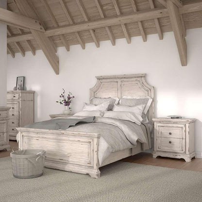 American Woodcrafters - Providence Queen Panel 4 Piece Bedroom Set - Antique White - 1910-QN4PC veiw 2