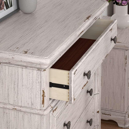 American Woodcrafters - Providence Queen Panel 4 Piece Bedroom Set - Antique White - 1910-QN4PC veiw 4