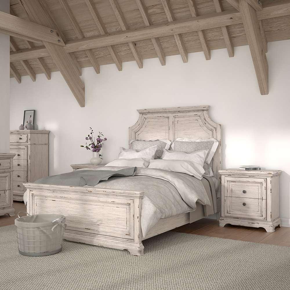 American Woodcrafters - Providence Queen Panel Bed - Antique White - 1910-50PAN veiw 7