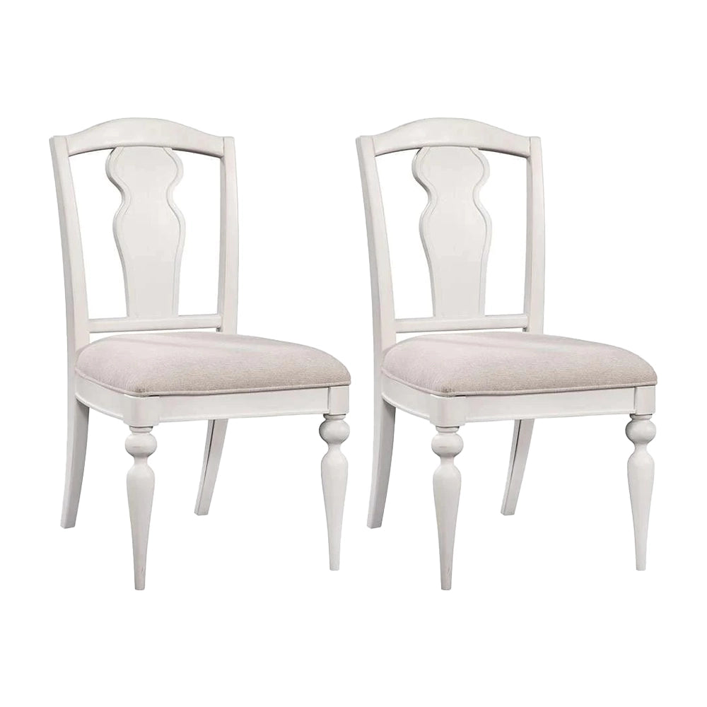 American Woodcrafters - Rodanthe Dining Splat Back Side Chair - Set of 2 - Dove White - D-3910-670
