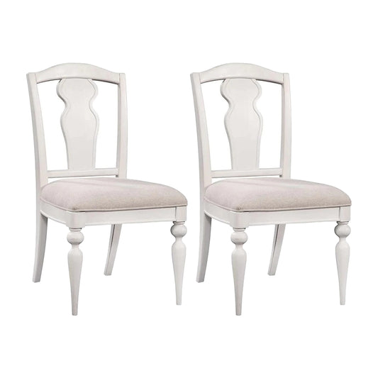 American Woodcrafters - Rodanthe Dining Splat Back Side Chair - Set of 2 - Dove White - D-3910-670