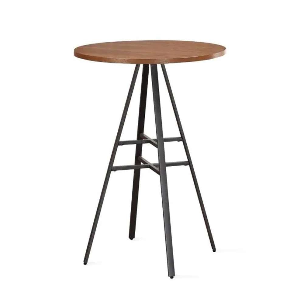 American Woodcrafters - Round Wood Top Pub Table w/ Metal Base - Slate Grey with Golden Oak Top - P1-101 veiw 1