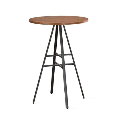 American Woodcrafters - Round Wood Top Pub Table w/ Metal Base - Slate Grey with Golden Oak Top - P1-101 veiw 1