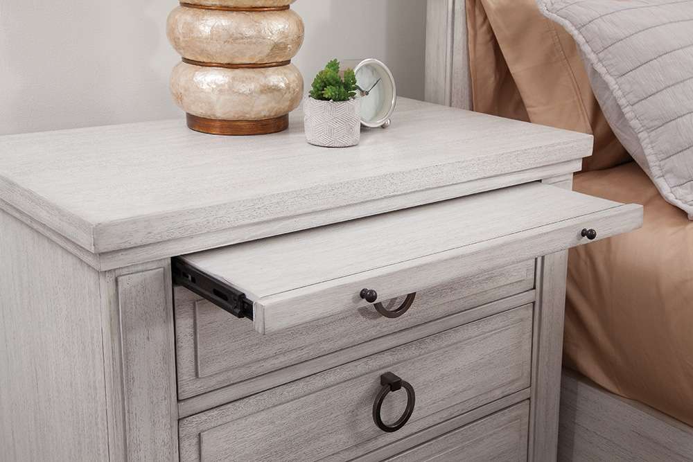 American Woodcrafters - Salter Path 3-Drawer Nightstand - White with Grain - 1020-431 veiw 4