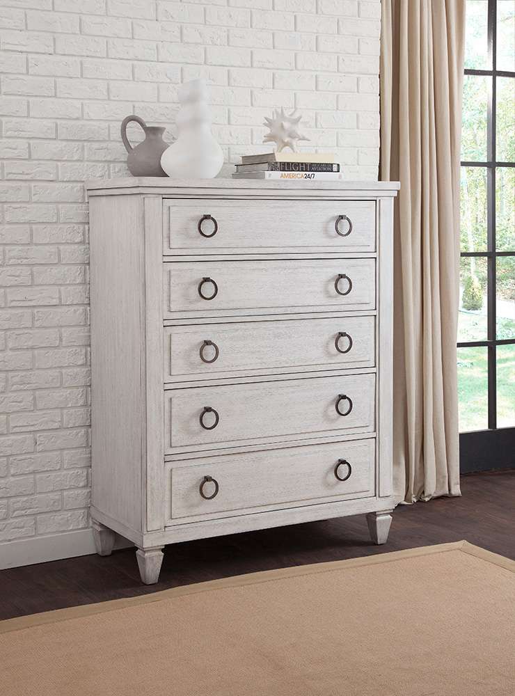 American Woodcrafters - Salter Path 5-Drawer Chest - White Grain - 1020-150 veiw 3