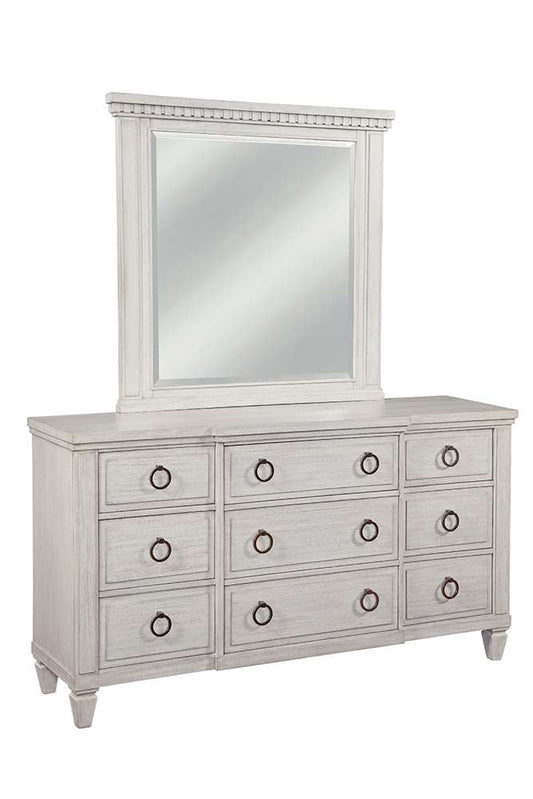 American Woodcrafters - Salter Path Dresser with Mirror - White Grain - 1020-TDLM veiw 1